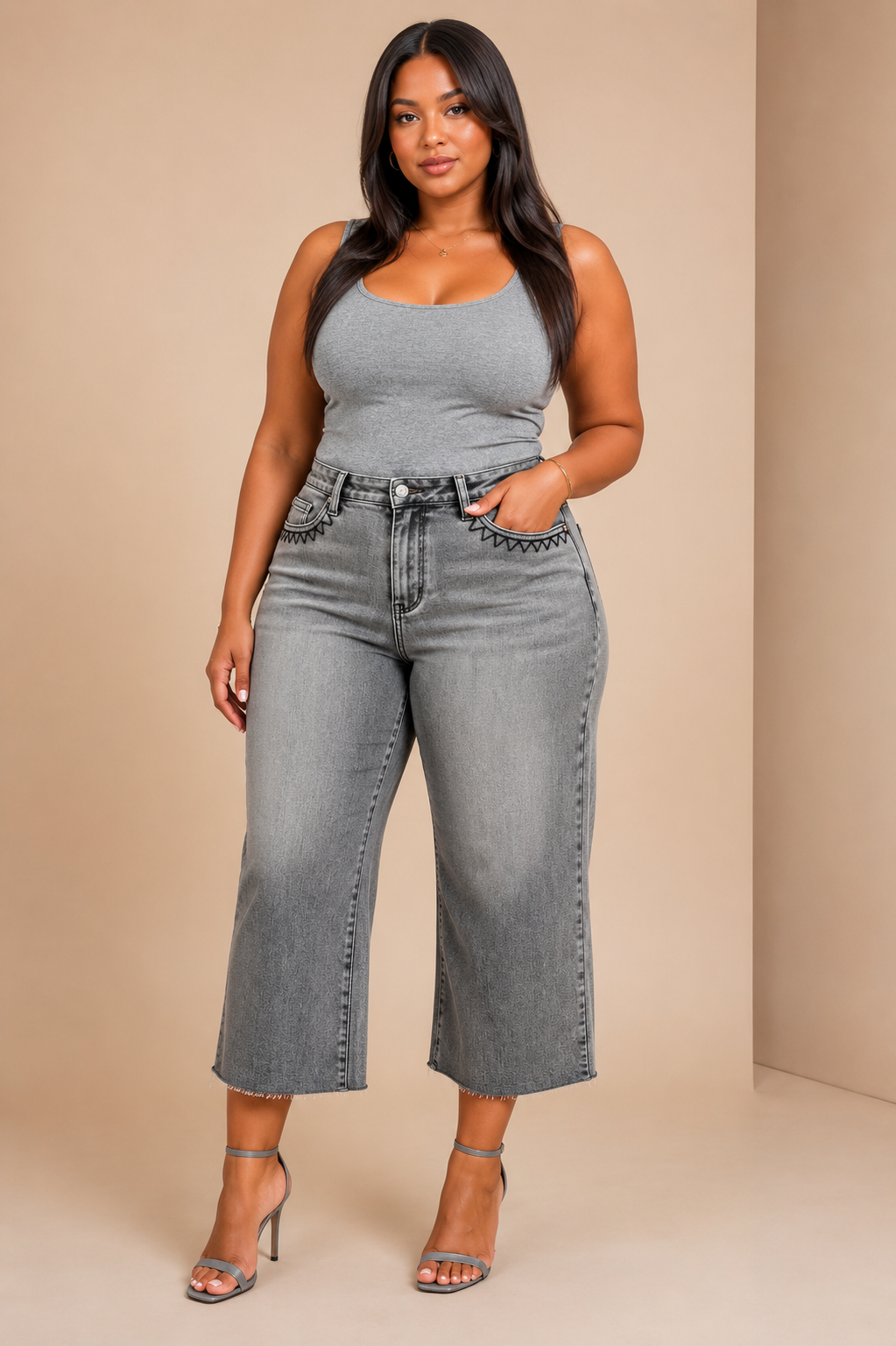 Judy Blue Full Size Wide Leg Capris Jeans Plus Size