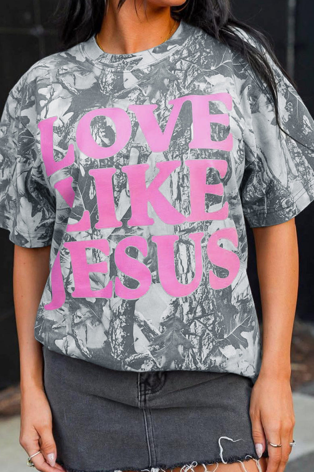 Love Like Jesus Camo Woodland Tee