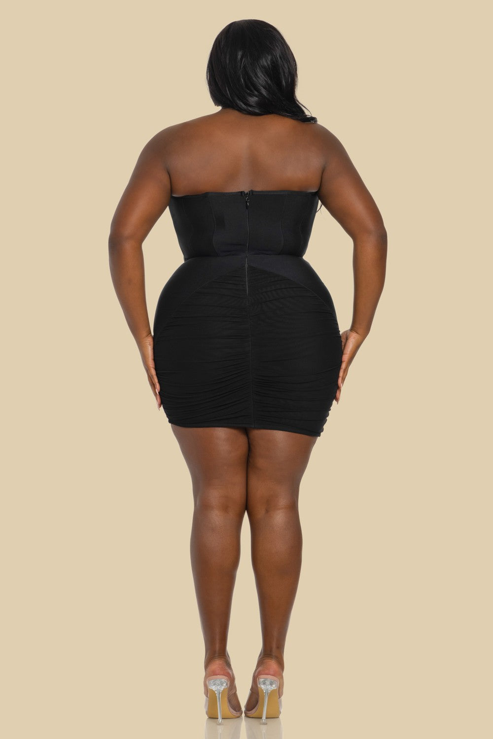 Off Shoulder Bandage Mini Dress Plus Size
