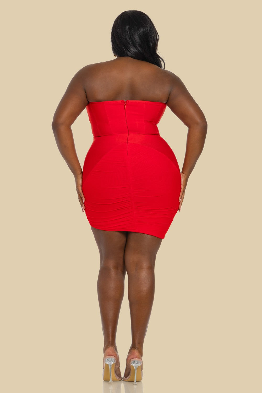 Off Shoulder Bandage Mini Dress Plus Size