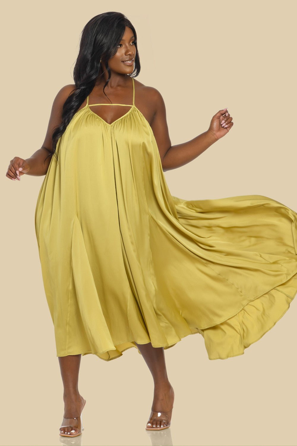 Satin Dress Plus