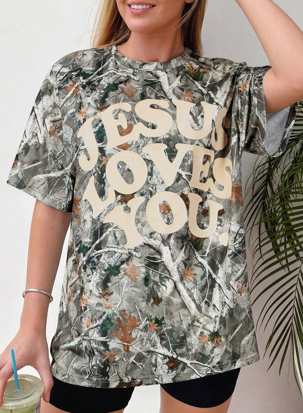 Love Like Jesus Camo Woodland Tee