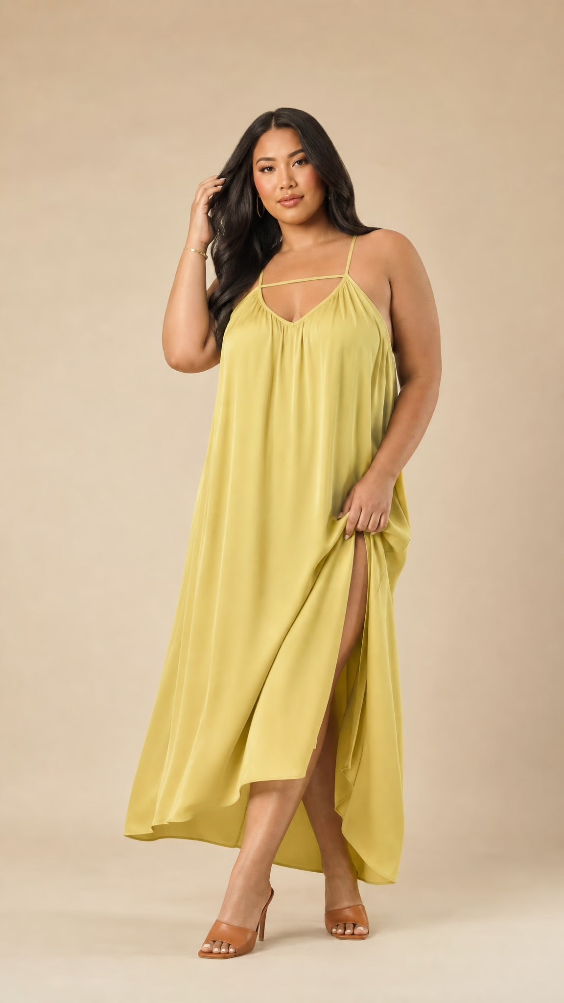 Satin Dress Plus
