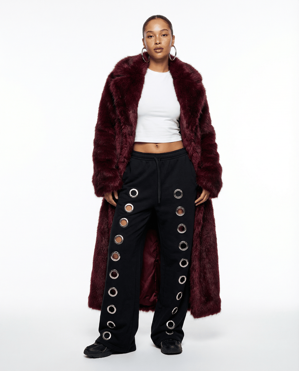 French Terry Sweatpants w/ Oversize Grommet Detail