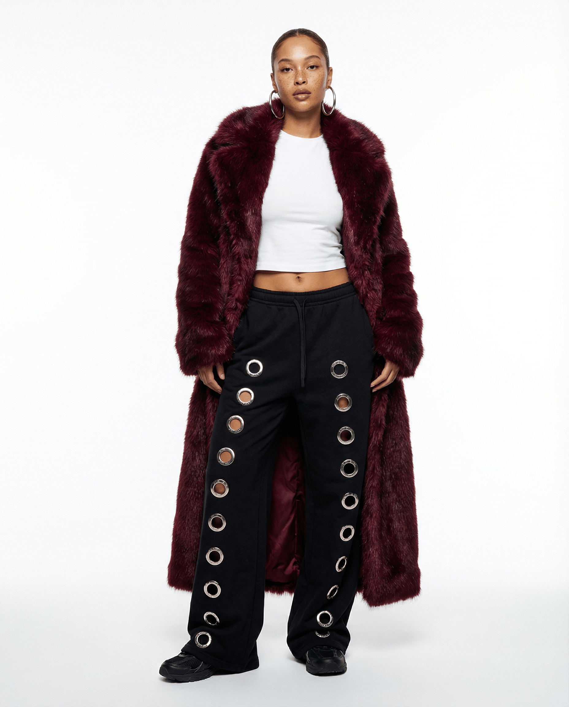 French Terry Sweatpants w/ Oversize Grommet Detail
