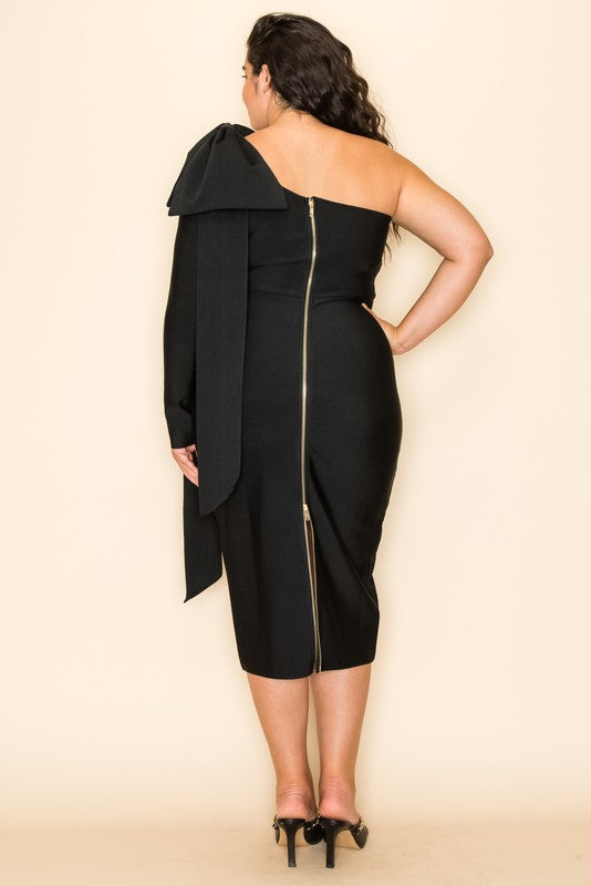 Bandage One Side Long Sleeve Dress