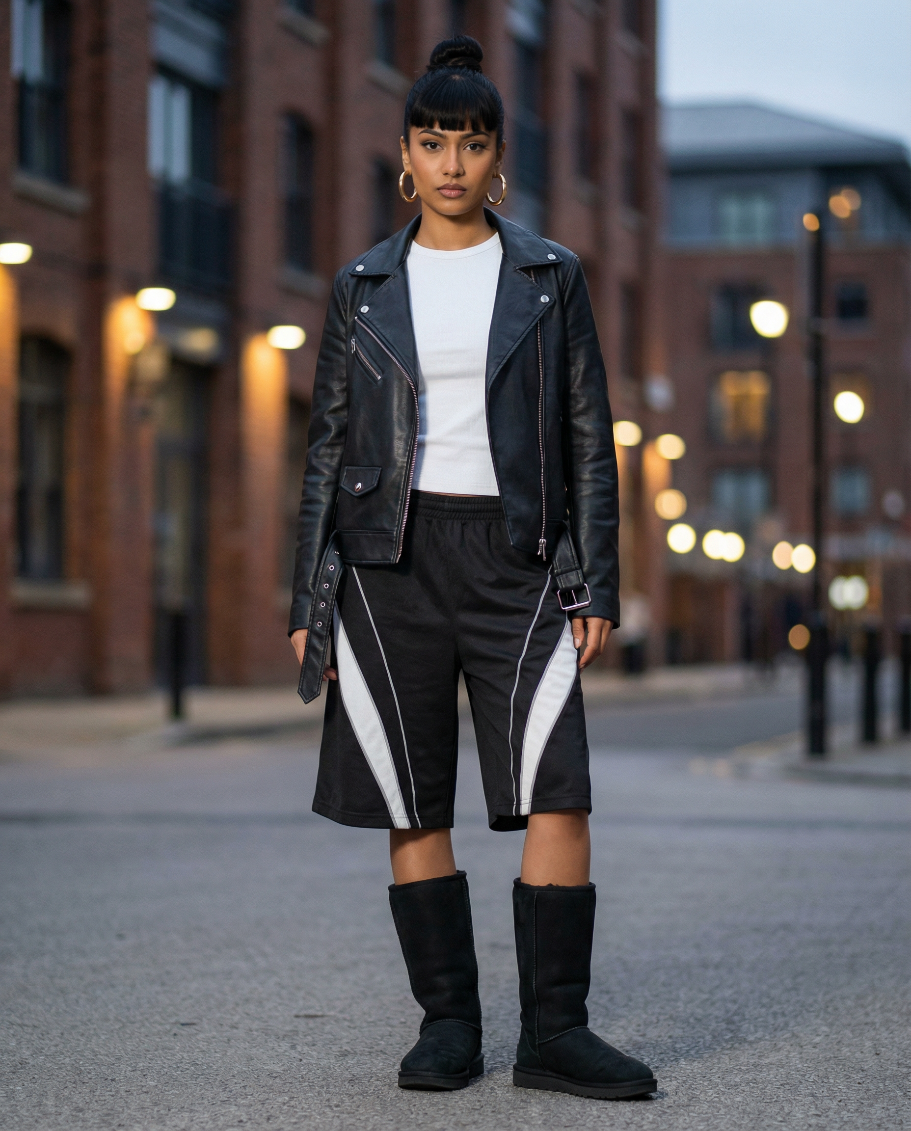 Nylon & Mesh Contrast Bermuda Shorts