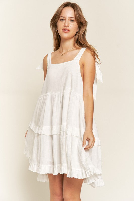 Jade by Jane | Square Neck Ruffle Dress