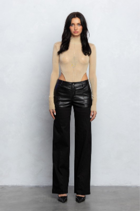 Thin Knit Mock Neck Bodysuit