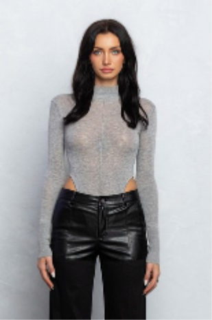 Thin Knit Mock Neck Bodysuit