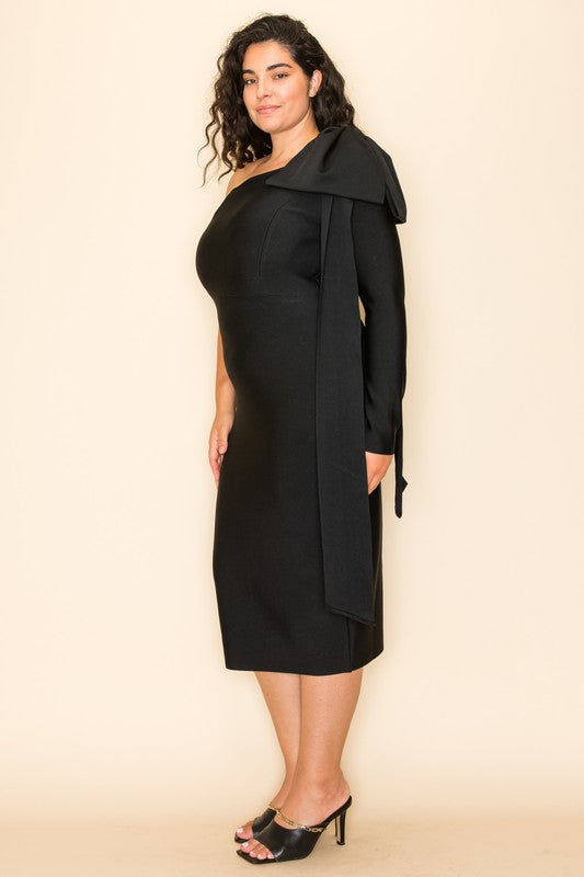 Bandage One Side Long Sleeve Dress