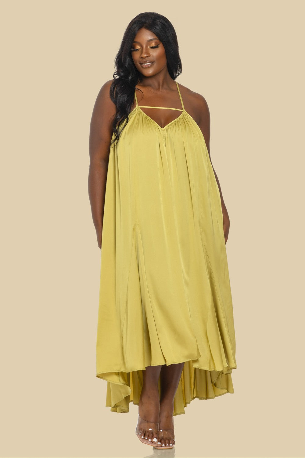 Satin Dress Plus